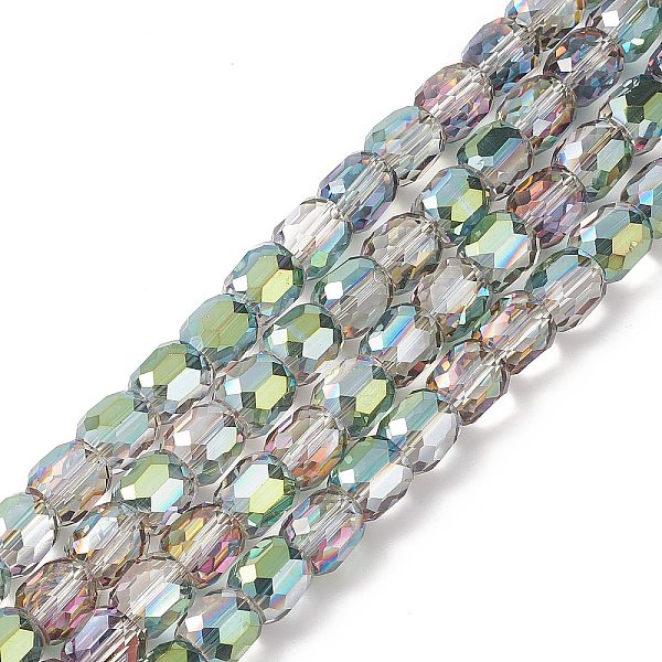

PandaHall Electroplate Opaque Glass Beads, Faceted Barrel, Green, 10x10mm, Hole: 1mm Glass Barrel Green