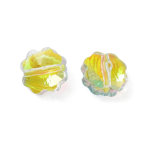 

PandaHall Transparent Electroplate Glass Beads, AB Color, Faceted Clover, Clear AB, 7.5x7.5x5mm, Hole: 1mm Glass Clover White