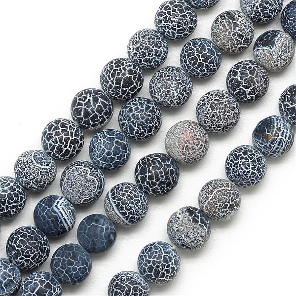 

PandaHall Natural Weathered Agate Bead Strands, Frosted, Dyed, Round, Gray, 4~4.5mm, Hole: 1mm, about 95pcs/strand, 14.6 inch Weathered...