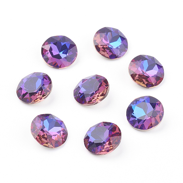 

PandaHall Pointed Back & Back Plated Glass Rhinestone Cabochons, Grade A, Faceted, Flat Round, Violet Blue, 8x4.5mm Glass Rhinestone Flat..., Purple