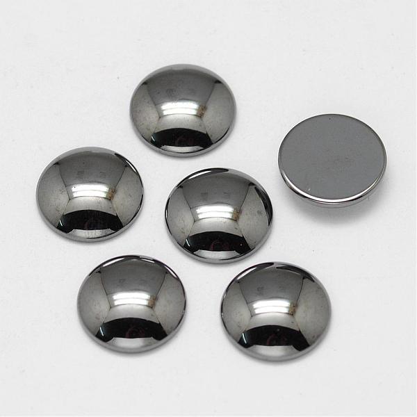 

PandaHall Non-magnetic Synthetic Hematite Cabochons, Half Round/Dome, 8x4mm Non-magnetic Hematite Half Round