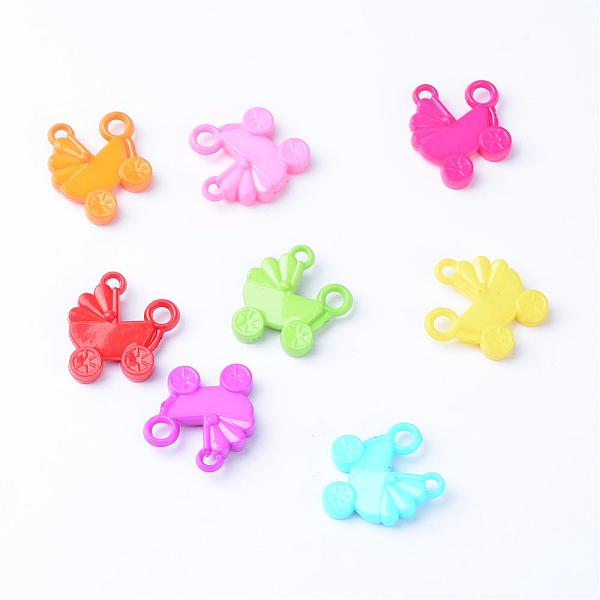 

PandaHall Opaque Acrylic Pendants, Pram, Mixed Color, 29x28x7.5mm, Hole: 3~4.5mm, about 220pcs/500g Acrylic Vehicle Multicolor