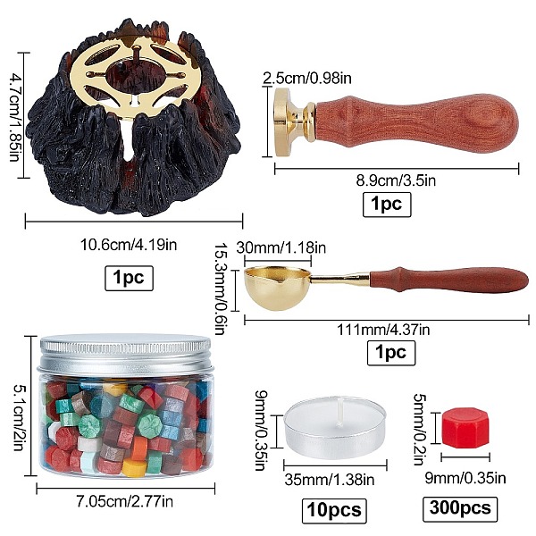 

PandaHall CRASPIRE DIY Scrapbook Making Kits, Including Sealing Wax Particles, Iron Sealing Wax Melting Furnace, Brass Spoon, Plastic Empty..., Multicolor