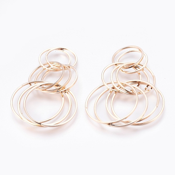 

PandaHall Iron Filigree Joiners Links, Ring, Light Gold, 87mm Iron Ring