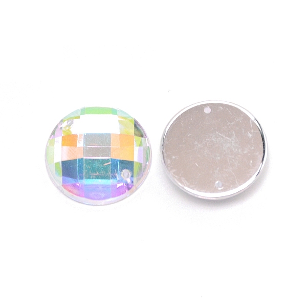 

PandaHall Sew on Rhinestone, Acrylic Rhinestone, Garments Accessories, Flat Back, Faceted, Half Round, Clear AB, 20x5.5mm, Hole: 1mm..., White