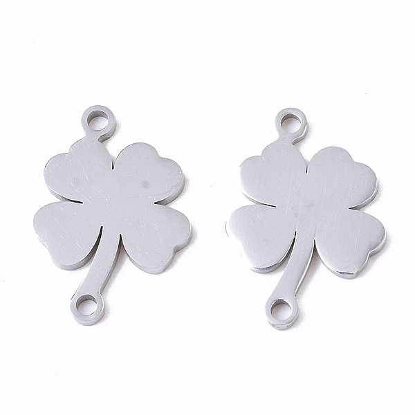 

PandaHall 201 Stainless Steel Links connectors, Laser Cut, Clover, Stainless Steel Color, 16x11x1mm, Hole: 1.4mm 201 Stainless Steel Clover