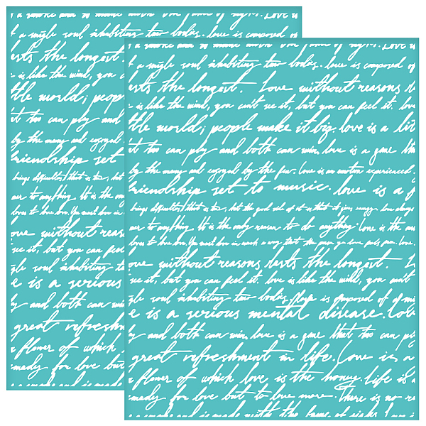 

PandaHall Self-Adhesive Silk Screen Printing Stencil, for Painting on Wood, DIY Decoration T-Shirt Fabric, Turquoise, Word, 280x220mm...