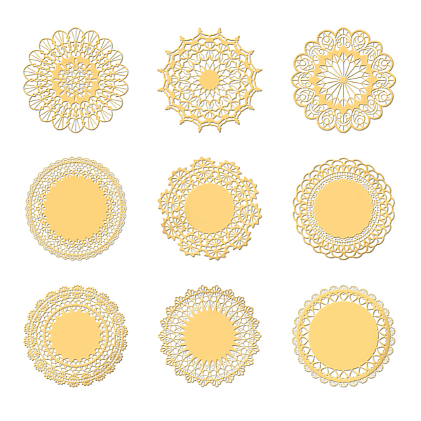 

PandaHall Nickel Decoration Stickers, Metal Resin Filler, Epoxy Resin & UV Resin Craft Filling Material, Golden, Floral, 40x40mm, 9pcs/set...