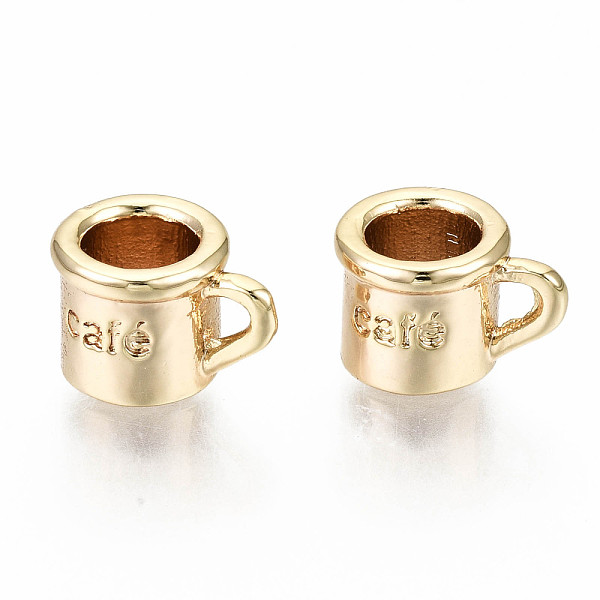 

PandaHall Brass Charms, Nickel Free, Cup with Cafe, Real 18K Gold Plated, 6.5x10x7mm, Hole: 1x2mm Brass Tableware
