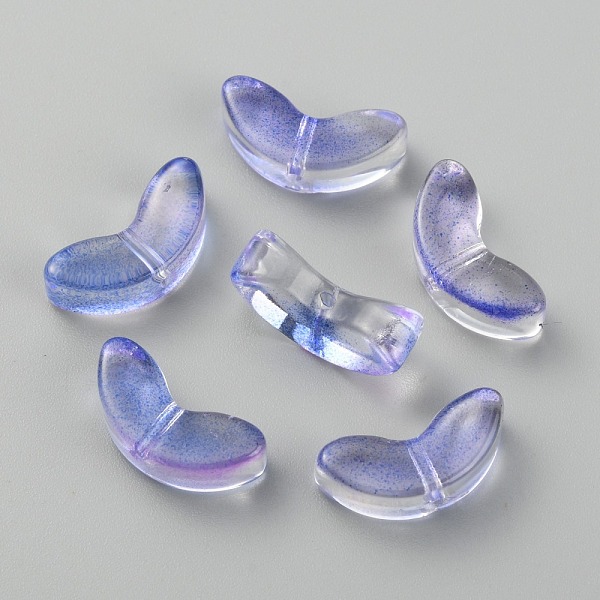 

PandaHall Transparent Handmade Lampwork Beads, Leaf, Lilac, 6.5x14x5mm, Hole: 1mm Lampwork Leaf Purple