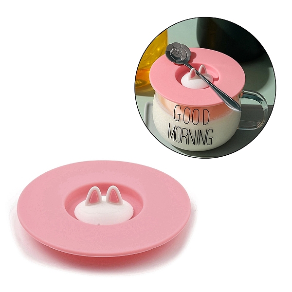 

PandaHall Silicone Cup Lids, Flat Round with Lovely Cat Flexible Cup Covers for Mug, Teapot, Flamingo, 100x26mm, Fit for 50mm Caliber Cups..., Pink