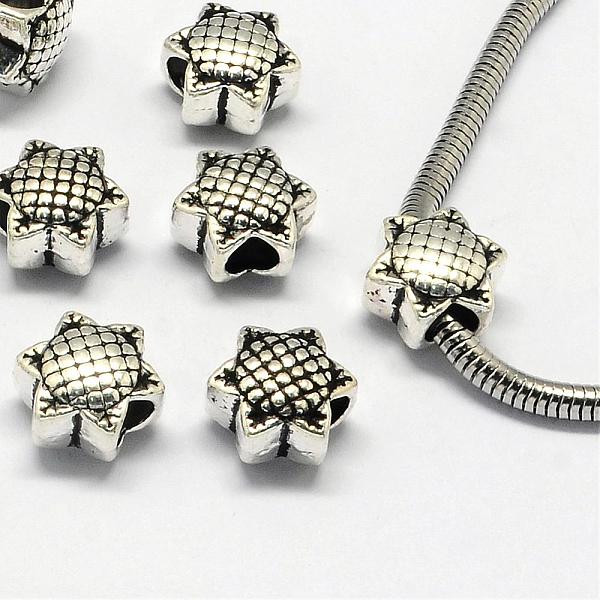 

PandaHall Alloy European Beads, Large Hole Beads, Sunflower, Antique Silver, 11x12x10mm, Hole: 5mm Alloy Flower