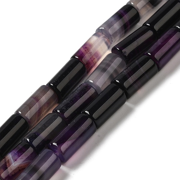 

PandaHall Natural Agate Beads Strands, Dyed & Heated, Column, Indigo, 8~8.5x14.5~16mm, Hole: 1.6mm, about 12pcs/strand, 7.20~7.48''..., Purple