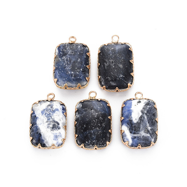 

PandaHall Natural Sodalite Pendants, with Golden Brass Findings, Rectangle, 22x14x6mm, Hole: 1.8mm Sodalite Rectangle