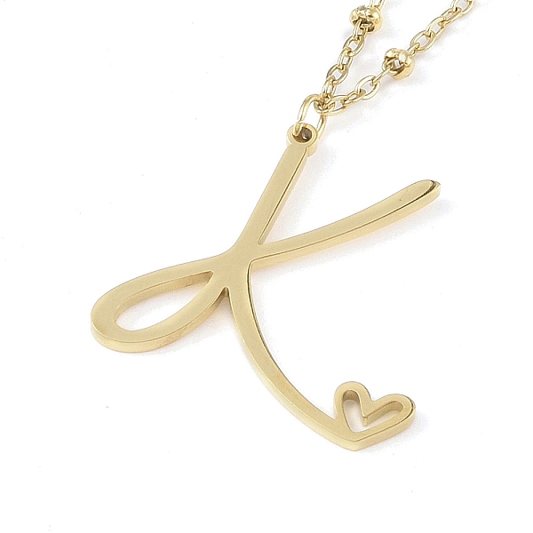 

PandaHall 304 Stainless Steel Pendant Necklaces, Letter Charms, Letter K, 16.22 inch(41.2cm), Pendant: 23x24x1.3mm 304 Stainless Steel...
