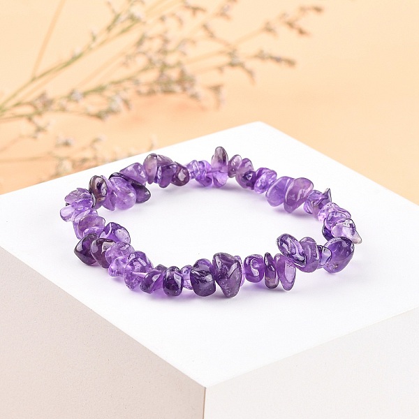 Valentines Day For Lovers Ideas Amethyst Chips Stretch Bracelets