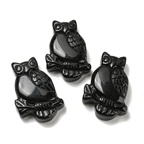 

PandaHall Natural Obsidian Pendants, Owl Charms, 44~46x29~31x7.5~10mm, Hole: 1.4mm Obsidian Owl