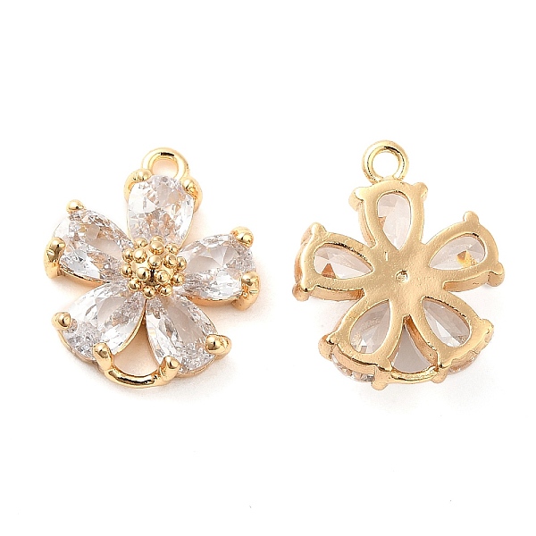 

PandaHall Brass Pave Clear Glass Connector Charms, Flower Links, Real 18K Gold Plated, 15.5x13x5mm, Hole: 1.4&2.5x2.5mm Brass+Glass Flower...