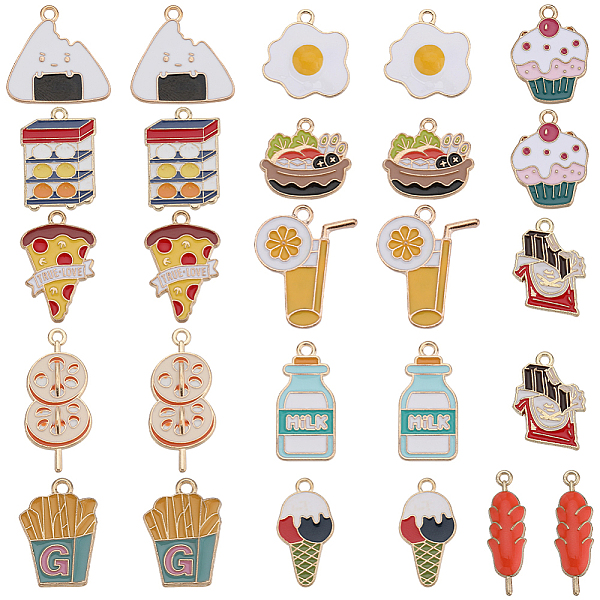 

PandaHall SUNNYCLUE 52pcs 13 style Alloy Enamel Pendants, Mixed Shapes, Mixed Color, 16~32.5x9.9~23x1~4mm, hole: 1.4~2mm, 4pcs/style..., Multicolor