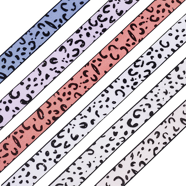 

PandaHall Mega Pet 30 Yards 6 Colors Gauze Polyester Organza Ribbons, Leopard Pattern, with 6Pcs Metallic Wire Twist Ties, Mixed Color, 1..., Multicolor