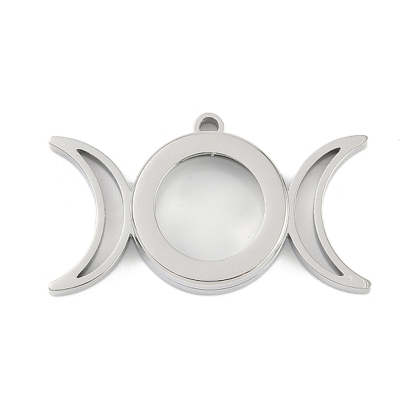 

PandaHall 304 Stainless Stee Locket Pendants, with Glass, Triple Moon Charm, Stainless Steel Color, 23x39.5x6mm, Hole: 2.2mm 304 Stainless...