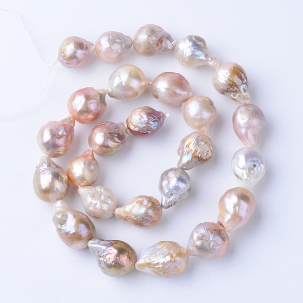 

PandaHall Natural Baroque Pearl Keshi Pearl Beads Strands, Cultured Freshwater Pearl, for DIY Craft Jewelry Making, teardrop, Thistle..., Purple