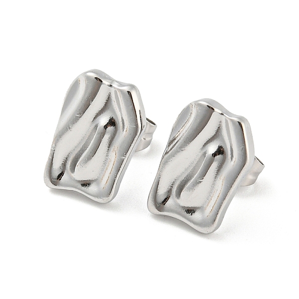 

PandaHall 304 Stainless Steel Stud Earrings, Twist Rectangle, Stainless Steel Color, 13x8.5mm Stainless Steel Rectangle