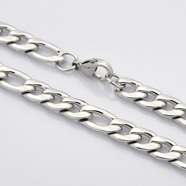 

PandaHall Trendy Unisex 304 Stainless Steel Curb Chain Twisted Chain Necklaces, with Lobster Clasps, Stainless Steel Color, 21.65 inch(55cm)...