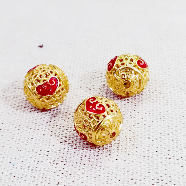 

PandaHall Brass Enamel Beads, Golden, Round, Cloud, 12mm Brass+Enamel Cloud