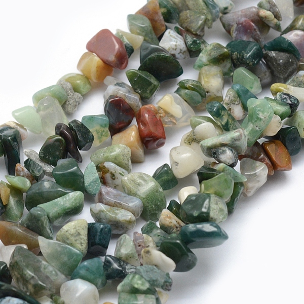

PandaHall Natural Indian Agate Beads Strands, Chip, 5~8mm, Hole: 1mm, about 33 inch(84cm) Indian Agate Chip