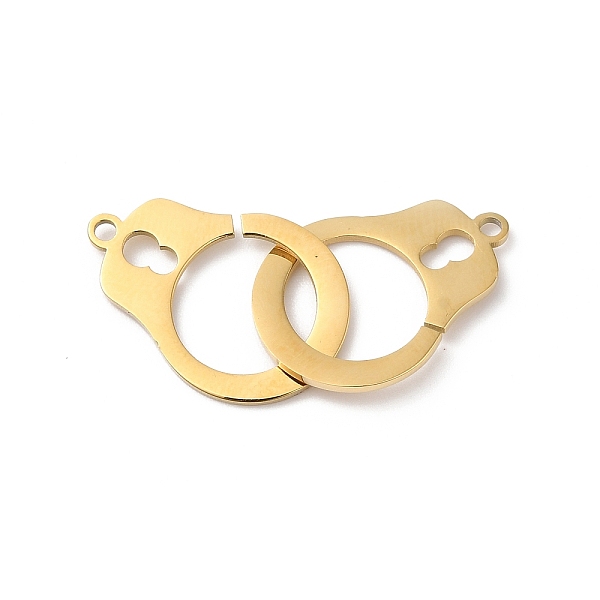 

PandaHall Ion Plating(IP) 304 Stainless Steel Pendants, Pair of Handcuffs Charm, Real 14K Gold Plated, 32x14x2mm, Hole: 1.4mm 304 Stainless...