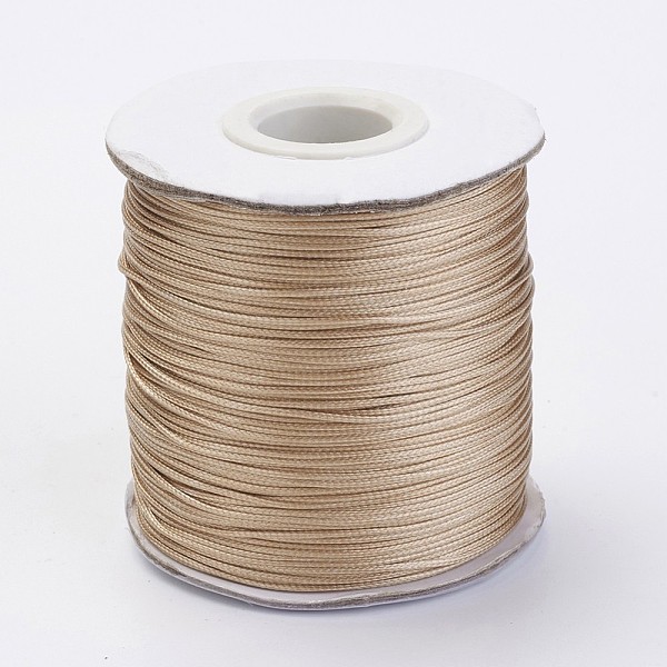 

PandaHall Waxed Polyester Cord, Bead Cord, Goldenrod, 0.5mm, about 169.51~174.98 Yards(155~160m)/Roll Waxed Polyester Cord Round Gold