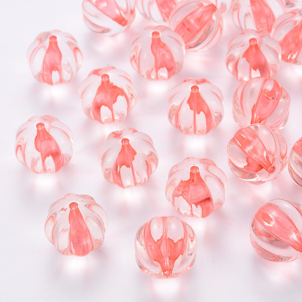 

PandaHall Transparent Acrylic Beads, Pumpkin, Light Coral, 17.5x16mm, Hole: 1.8mm, about 183pcs/500g Acrylic Pumpkin