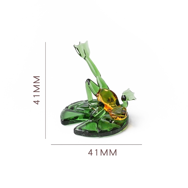 Glass Yoga Frog Figurines Statues for Home Office Desktop Decoration