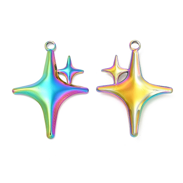 

PandaHall 304 Stainless Steel Pendants, Star Charm, Rainbow Color, 36x26x3mm, Hole: 3mm 304 Stainless Steel Star