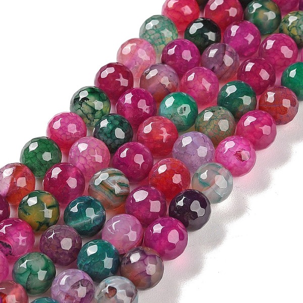 

PandaHall Natural Agate Beads Strands, Dyed & Heated, Faceted, Round, Mixed Color, 10mm, Hole: 0.8mm, about 37pcs/strand, 14.96''(38cm)..., Multicolor