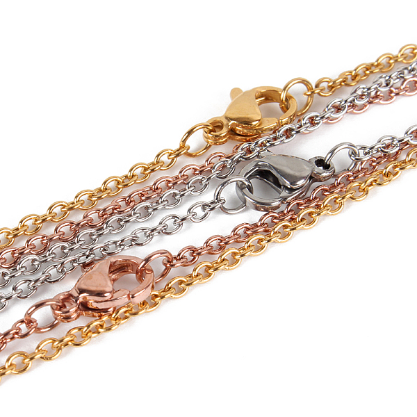 

PandaHall 304 Stainless Steel Cable Chain Necklace Making, with Lobster Claw Clasps, Mixed Color, 17.7 inch(45cm), Clasps: 7x10mm 304...