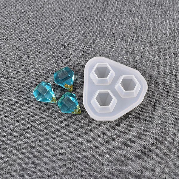 

PandaHall Silicone Molds, Resin Casting Molds, For UV Resin, Epoxy Resin Jewelry Making, Diamond, White, 42x44.5x19mm, Inner Diameter...