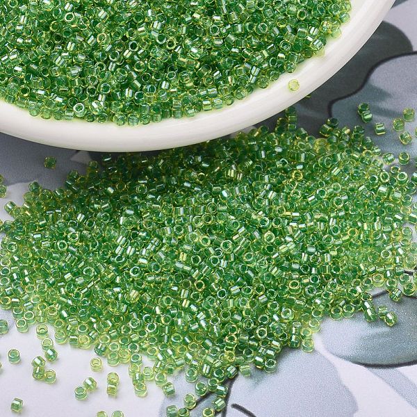 

PandaHall MIYUKI Delica Beads, Cylinder, Japanese Seed Beads, 11/0, (DB2376) Inside Dyed Chartreuse, 1.3x1.6mm, Hole: 0.8mm, about..., Green