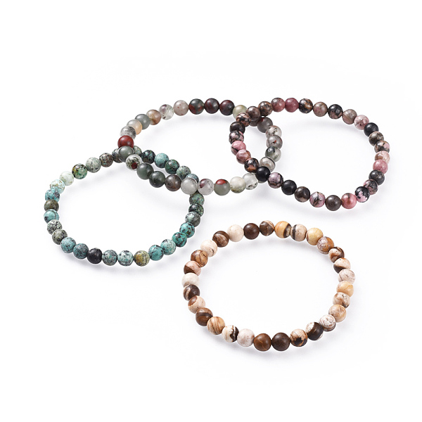 

PandaHall Natural Gemstone Stretch Bracelets, 2 inch(5.2cm) Mixed Stone
