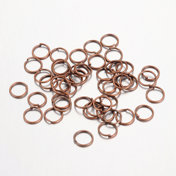

PandaHall Iron Open Jump Rings, Nickel Free, Red Copper, 21 Gauge, 6x0.7mm, Inner Diameter: 4.6mm, about 550pcs/50g Iron