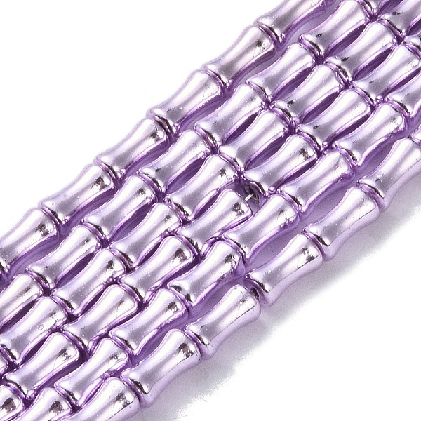 

PandaHall Electroplate Glass Beads Strands, Bamboo, Plum, 8x4.5mm, Hole: 0.8mm, about 50pcs/strand, 15.75''(40cm) Glass Bamboo Purple