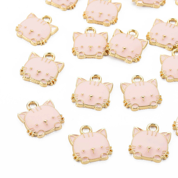 

PandaHall Eco-Friendly Zinc Alloy Pendants, with Enamel, Cat Shape, Cadmium Free & Nickel Free & Lead Free, Golden, Pink, 15x13x3mm, Hole...
