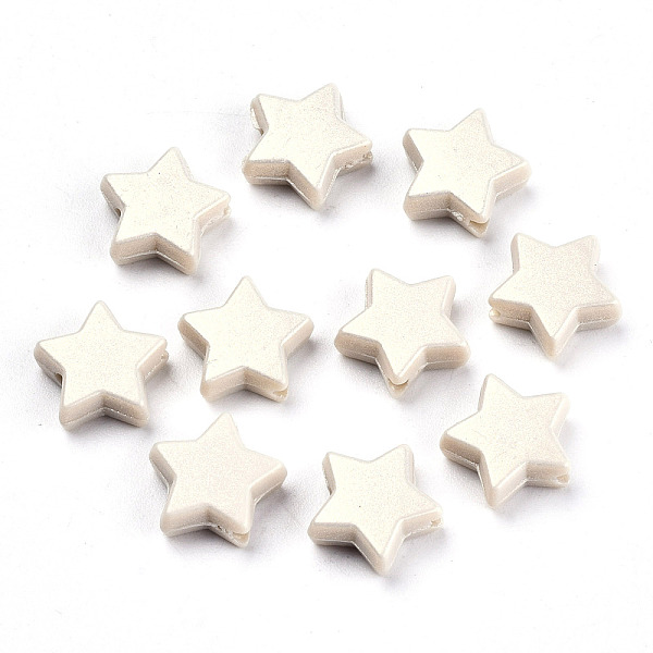 

PandaHall Spray Painted Acrylic Beads, Rubberized Style, Star, Pale Goldenrod, 10.5x11x4mm, Hole: 1.5mm, about 2250pcs/500g Acrylic Star