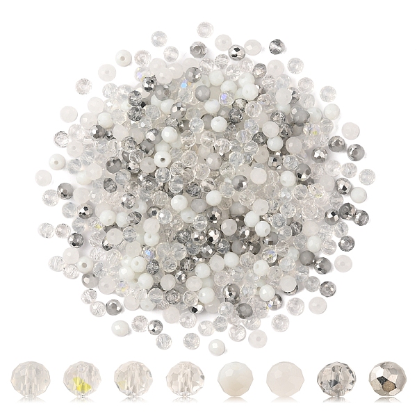 500Pcs Electroplat Opaque Glass Beads