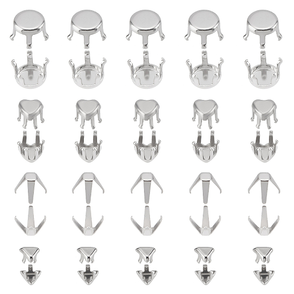 

PandaHall DICOSMETIC 240Pcs 4 Style 304 Stainless Steel Rhinestone Claw Settings, Mixed Shapes, Stainless Steel Color, 60pcs/style 304...