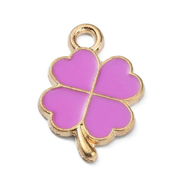 

PandaHall Alloy Enamel Pendants, Golden, Clover, Orchid, 18x12x1.3mm, Hole: 1.8mm Alloy+Enamel Clover Purple