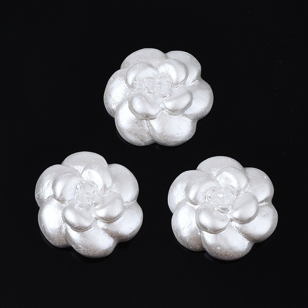 

PandaHall Opaque Resin Cabochons, Flower, White, 15x15x5mm Resin Flower White
