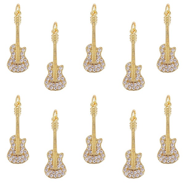 

PandaHall 10Pcs Eco-Friendly Brass Micro Pave Cubic Zirconia Pendants, Long-Lasting Plated, Lead Free & Cadmium Free & Nickel Free, Real 18K..., Clear