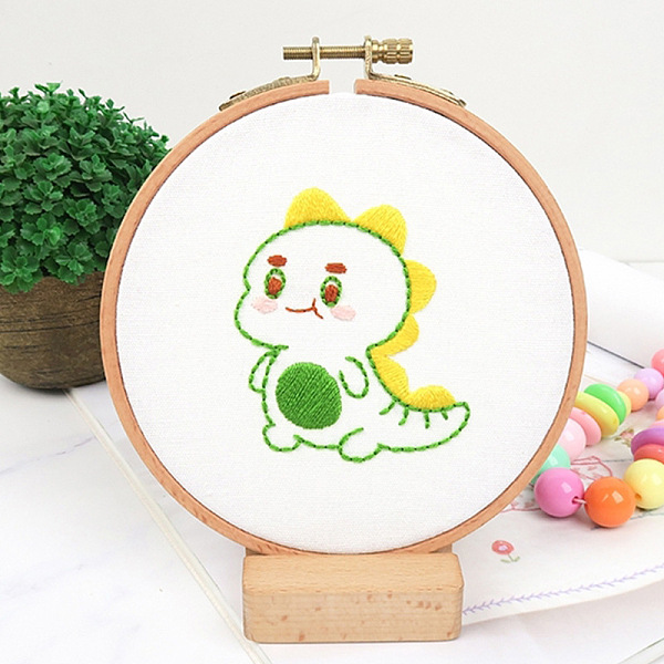 

PandaHall DIY Display Decoration Embroidery Kit, including Embroidery Needles & Thread & Fabric, Plastic Embroidery Hoop, Dinosaur Pattern...